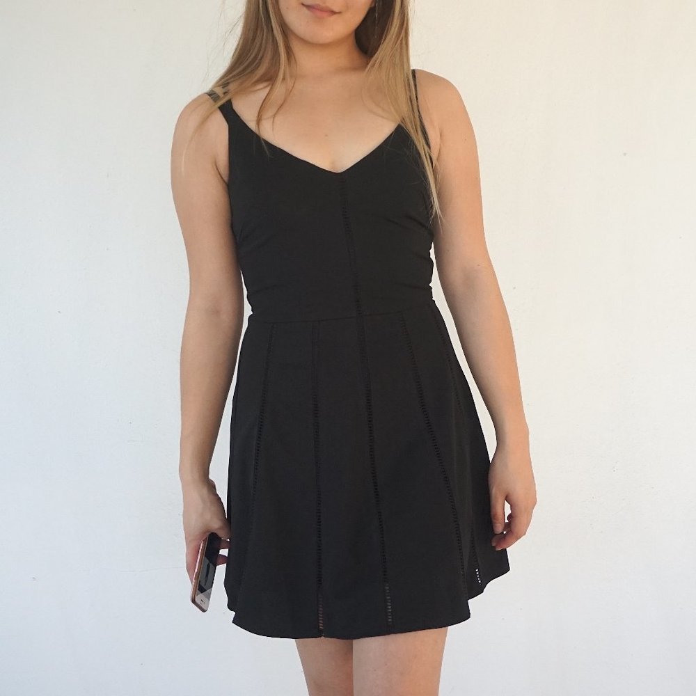 Forever 21 Black dress with eyelet details size S